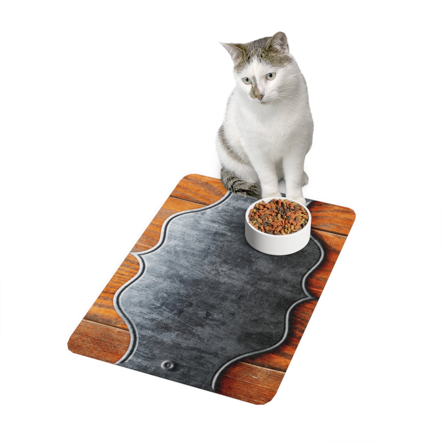 Customizable Pet Food Mat - Stylish 12x18 Dog & Cat Feeding Mat