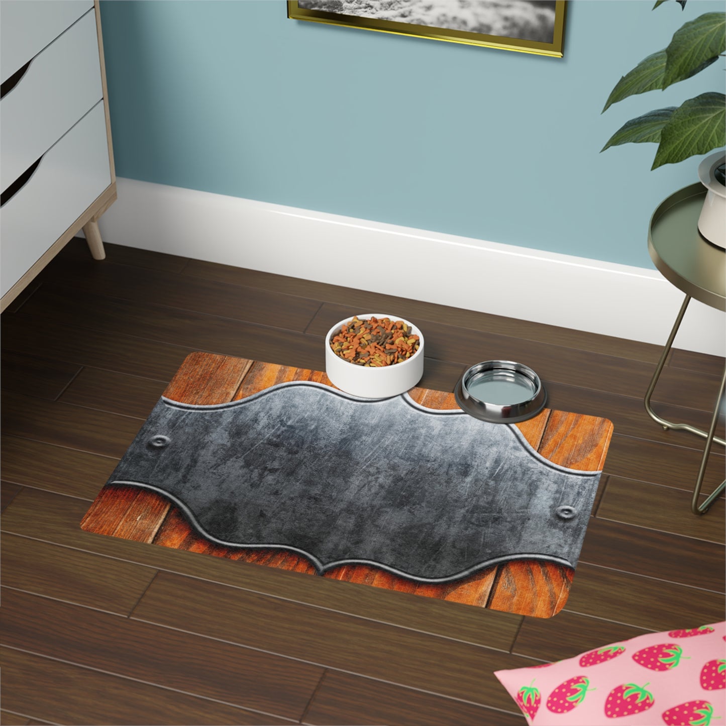 Customizable Pet Food Mat - Stylish 12x18 Dog & Cat Feeding Mat