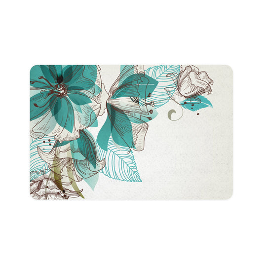 Floral Pet Food Mat - Stylish & Functional 12x18 Dog/ Cat Feeding Mat