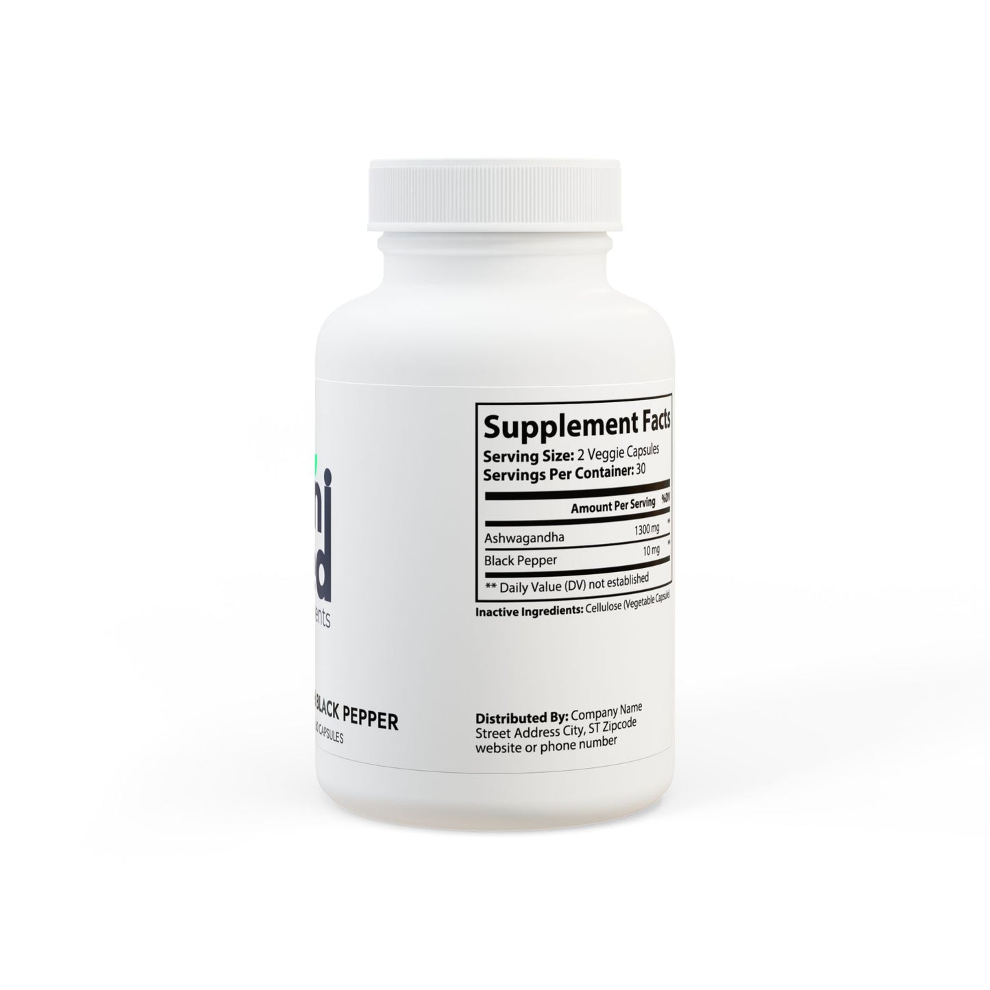 Ashwagandha and Black Pepper Supplement (60 capsules)