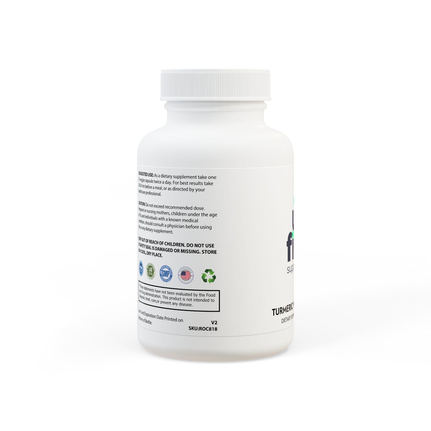 Turmeric with BioPerine® (Black Pepper Fruit Extract) Supplement (60 Capsules)