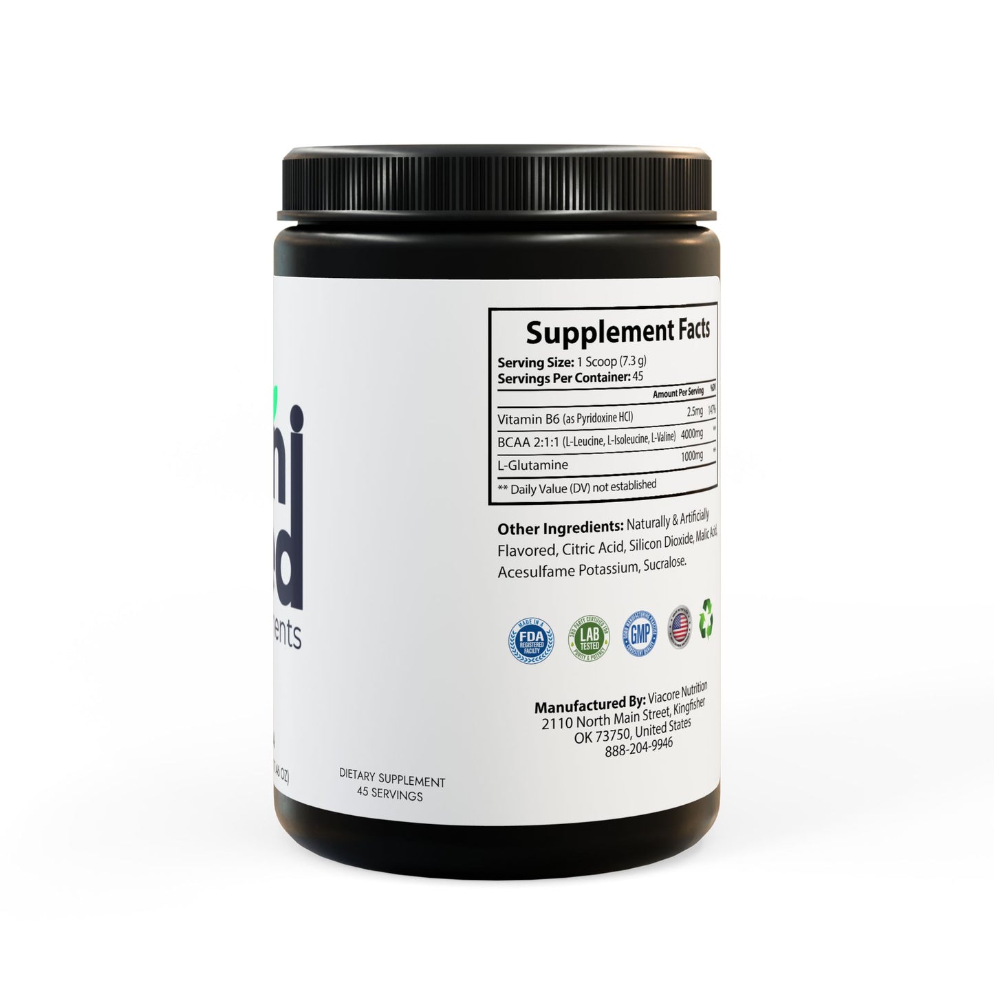 BCAA Supplement, Watermelon (325g, 11.46oz, 45 servings)